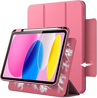 JETech Capa Magnética Destacável para iPad (A16) 11ª/10ª Geração (2025/2022) com Porta-Pencil, Case Claro Giratória Removível, Suporte Retrato/Paisagem com Visualização de Tela Elevada (Rosa)