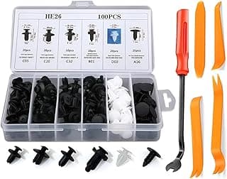 Presilhas e Grampos Universais para Carro 100 Peças – Kit para Parabarro, Parachoque e Forro de Porta + 3 Chaves de Remoção – Fixação Automotiva Reforçada (kit 100)