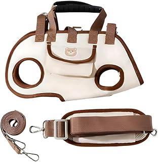 Coleira Peitoral 3 em 1 para Cães, Bolsa de Transporte, Guia e Alça de Ombro Ajustável para Cachorros de Pequeno, Médio e Grande Porte (Bege, P)