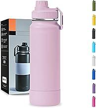 Garrafa Térmica 1000ML - Duplamente Isolada, Aço Inox 304, Base Emborrachada Anti Derrapante, Mantém Bebidas Quentes por 12 Horas e Geladas por 24 Horas (Rosa Bebe Slin)