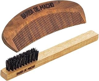 Pente E Escova De Barba Madeira Para Barba E Bigode - Barba de Macho com 14.5% de desconto por R$ 69,44 na amazon
