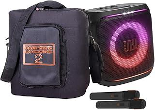 Case Bolsa Bag Bisbel Compatível com J b l Partybox Encore 2 Bolso P/Microfones Acolchoada Premium