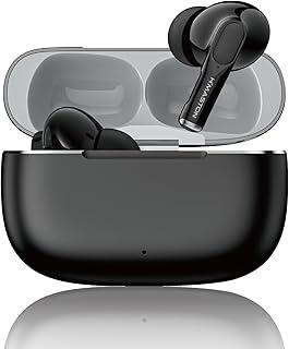 H'MASTON Fone de Ouvido Sem Fio Fone Bluetooth 5.4 com Microfone para ANC+ENC Redução de Ruído Liga de Zinco