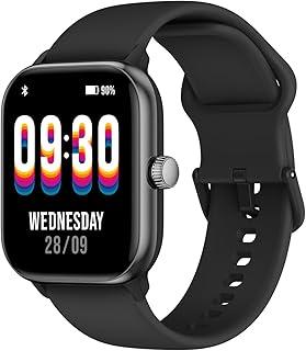 Relogio Smartwatch Feminino Masculino Bluetooth, Tela AMOLED 1,85",Botão girar, IP68 à Prova d'água, Alexa Integrada, Pontuação de sono, monitoramento de condicionamento físico, Android e iOS Preto