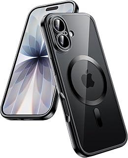 JETech Capa Magnética para iPhone 17 6,3 Polegadas, Proteção Total da Lente da Câmera, Compatível com MagSafe, Estrutura de TPU Galvanizado Macio com Parte Traseira de PC Rígido (Preto)