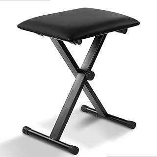 Banco Piano Teclado Almofadado Banqueta Regulável Bertô Cor Preto