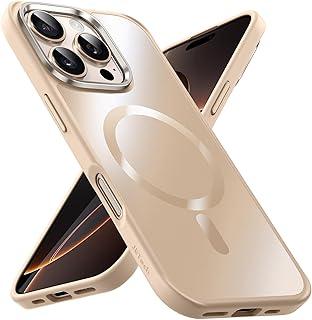 JETech Capa Magnética para iPhone 16 Pro Max 6,9 Polegadas Compatível com MagSafe, Case Acabamento Fosco com Brilho Metálico Luxuoso, Capinha de Telefone Fina, Eletrogalvanizada (Titânio-Deserto)