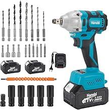 Chave de Impacto Sem Fio 21V com Função Furadeira e 2 Baterias Potência de 350Nm para Trabalhos Intensivos e Versatilidade Hanabi