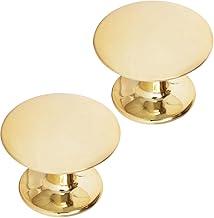 Puxador Armario Porta 23mm Furo Único Para Gaveta Moveis (2, Dourado Brilho)