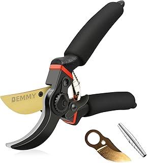 BEMMY Tesouras De Poda De Jardim 21CM, Tesoura De Poda Bypass Para Jardim, Tesoura De Alta Resistência Para Aparadores De árvores e Rosas, com Lâmina Afiada e Cabo Macio e Acolchoado