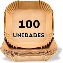 Kit Formas Descartáveis para Air Fryer Universal 100 pcs 20x20cm Papel Manteiga Antiaderente Quadrada – Forro de Papel Air Fryer Reforçado Resistente ao Calor Premium MyBrins (20cm)