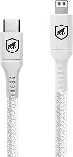 Gshield Cabo Lightning para Tipo C (iPhone/iPad) Carregamento Rápido 64,5W 3A, Revestido em Nylon Ballistico, 1,5M, Survivor Branco