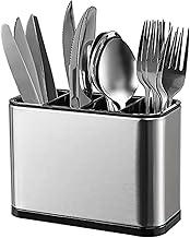 Escorredor de Talheres em Aço Inox com 4 Divisórias Sistema de Drenagem Organizador Compacto para Pia