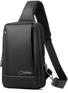 TOKSHOP Mochila Executiva Multifuncional Slim Impermeável para Notebook 4 em 1 vira Maleta Executiva Bolsa Transversal ou Pasta de Mão com Detalhes em Couro PU de Resistente com Entrada USB