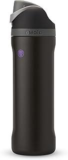 Owala Garrafa de água térmica de aço inoxidável Marvel FreeSip com canudo para esportes e viagens, garrafa de água esportiva livre de BPA, 680 g, Pantera Negra