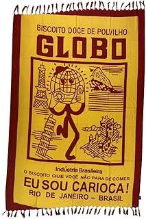 Canga de Praia - Biscoito Globo Vermelho - Saída de Praia Poliéster Leve Estilosa e Versátil