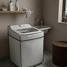 Capa Protetora para Máquina 8 a 15kg Bratemp Consul Midea Electrolux Panasonic - Costura Mágica – Transparente em PVC Resistente com Abertura Superior e Elástico – Fabricação Própria – Tamanhos P e M