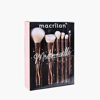 Kit de Pincéis para Maquiagem Macrilan Mademoiselle ED004-6 Pincéis Macios, Estojo de Metal, Ótimo Custo-Benefício e Portabilidade
