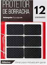Kit 12 Protetores de Borracha Autoadesivos 4x2,5cm Retangular Para Pés de Móveis Portas e Quadros Anti-Risco e Anti-Deslizante