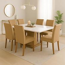 Kit 6 Capas de Cadeira de Jantar Malha Gel Spandex - Lavável, Seca Rápido (6, Avelã)