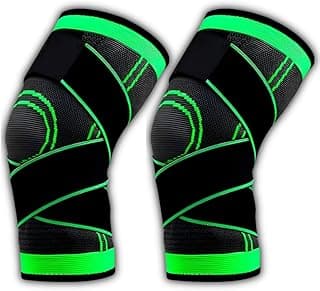 Kit 2 Joelheiras Esportivas Ortopédicas com Compressão Ajustável – Suporte para Alívio de Dores, Estabilidade e Proteção Articular para Corrida, Futebol, Crossfit e Academia (Médio)