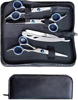 Kit Barbeiro Aço Inox Cabeleireiro Tesouras Navalha Pentes Barbearia Corte Masculino Profissional Barbeiro Cabeleireiro - UpShop (Prata)