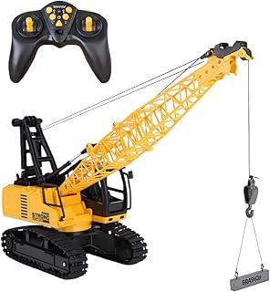 Guindaste Caminhão de Construção Carros de Controle Remoto 1:24 Com Torre Giratória Brinquedos Infantil