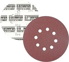 Kit 10 Disco de Lixa Fecho Aderente Pluma Vermelho 180mm Grão 100 - Starfer