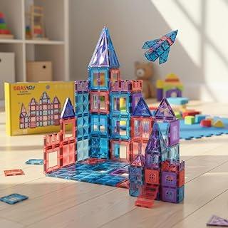 Brastoy Blocos de Montar Magnéticos Infantil Construção Brinquedo (104 Peças)