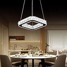 Lustre Pendente Moderno Luxo Cristal K9 (Prateado, Quadrado 38x38cm)