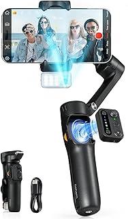 Ho~hem iSteady V3 Estabilizador de Gimbal para iPhone, Gimbal para Celular com Rastreador Magnético de IA, Haste de Extensão Integrada, Tripé, Luz de Preenchimento (Preto)