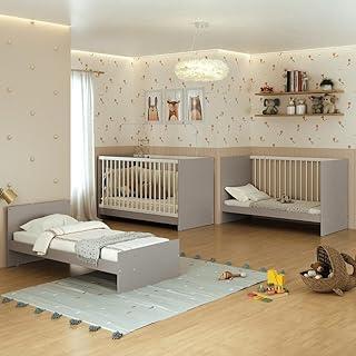 Berço 3 em 1 para Colchão 60 x 130 cm Multimóveis Mp0527g - Cinza/branco