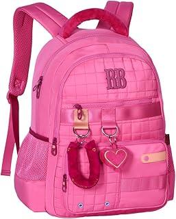 Rebecca Bonbon Mochila Escolar RB Bonbon, Design Acolchoado com Compartimentos Espaçosos, Alças Ajustáveis Ergonômicas (Rosa)