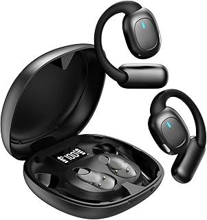 Fone de Ouvido Bluetooth Sem Fio 5.3 Esportivo, Até 48 Horas de Bateria, Leve e Confortável, IPX5 à Prova d’Água, Ideal para Corrida e Exercícios, Compatível com Todos os Dispositivos (Preto)