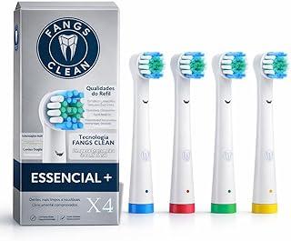 Kit com 4 Cabeças de Reposição para Escova Elétrica – Compatível com Oral-B | Uso Diário escova de substituição sensível para cuidados com as gengivas (Branco, 4 Essencial)