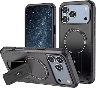 Diffy Capa Defender Pro para iPhone | Case Militar Anti Impacto Magnética, Suporte Ajustável e Proteção Dupla (Preto, iPhone 17 Pro Max)