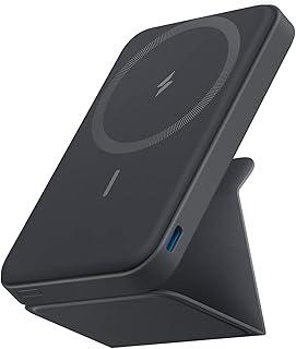Anker 622 Bateria Magnética (MagGo) 5.000mAh, Carregador Portátil Sem Fio Magnético Dobrável com Suporte e Porta USB-C (na lateral), Compatível com iPhone 17/16/15/14/13/12 Series