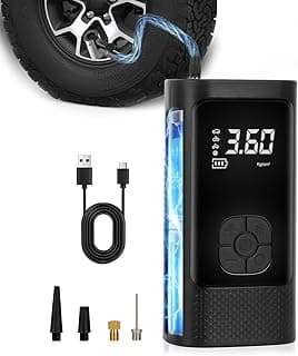 Compressor de ar Portátil Sem Fio com Bateria Recarregável de 4000 mAh, Lanterna LED e Medidor de Pressão Digital para Encher Pneus de Carros, Motocicletas, Bicicletas, Bolas e Piscinas Infláveis com 10.01% de desconto por R$ 125,09 na amazon