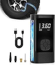 Compressor de ar portátil sem fio com bateria recarregável de 4000 mAh, lanterna LED e medidor de pressão digital para encher pneus de carros, motocicletas, bicicletas, bolas e piscinas infláveis