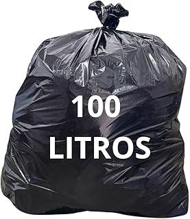 Saco de Lixo Preto 100 Litros Extra Forte Reforçado – Pacote com 50 Unidades Resistentes para Limpeza Pesada, Coleta de Resíduos, Uso Doméstico e Comercial, Cozinha, Condomínios e Empresas