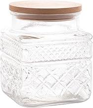 WOLFF - Porta Mantimentos de Vidro com Tampa em Madeira 1,2L