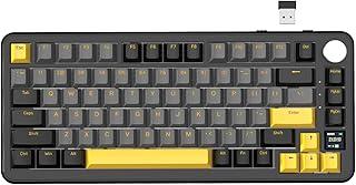 ATTACK SHARK X85 PRO Teclado mecânico sem fio com tela TFT e botão, teclado gamer 75% QMK com junta, com fio 2.4G/BT/USB-C, switch linear hot-swappable, 4000mAh, NKRO, RGB,PC/MAC (Estrela Negra)