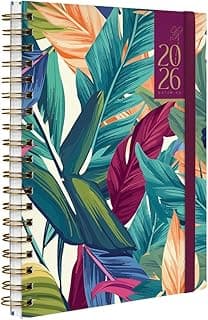 Agenda Planner Semanal 2026 Plus Botanics Tropical Leaves Vinho com 17.59% de desconto por R$ 32,90 na amazon