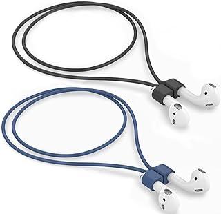 Pacote com 2 tiras magnéticas antiperda ultra fortes para AirPods, cordão esportivo de silicone macio colorido compatível com AirPods 1 e 2 / AirPods 3ª / AirPods Pro 1ª e 2ª geração, cordão de