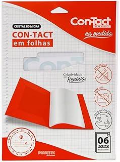 Con-Tact - Papel Adesivo Cristal 45x30cm – Transparente, 80 Micras, 6 Unidades – Proteção e Revestimento, Referência CF1806