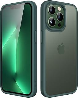 JETech Capa Fosca para iPhone 13 Pro 6,1 Polegadas, Case Proteção Contra Quedas à Prova de Choque, Capinha Traseira Translúcida Fosca para Telefone, Anti-Impressão Digital (Verde Escuro)