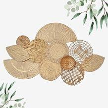 Decoração De Parede Boho Composição Cestos Palha Camomila