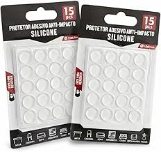 Protetor Anti Impacto Silicone Adesivo Batente Transparente Anti Ruído Amortecedor Para Portas Armário Gavetas Bumper Autoadesivo Redondo Grande Protege Móveis, 30 Unidades