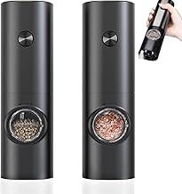 Moedor Eletrico Sal Pimenta Saleiro Eletrico Moedor de Pimenta e Temperos Kit Triturador de Especiarias Conjunto 2 Moedor Automático A Pilha Com Luz LED | Premium InoVibes (2 unidades)