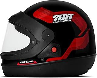 CAPACETE FECHADO PRO TORK SPORT MOTO 788 PRETO - VERMELHO TAM. 56